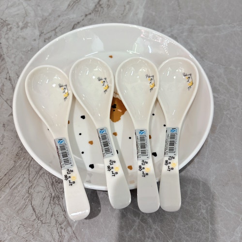 显初汤勺防摔食品级耐高温仿瓷密胺A5粥勺勾勺馄饨汤勺调羹塑料 - 图1