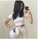 ເສື້ອຍືດແຂນສັ້ນ sexy ແອວສູງແອວສໍາລັບແມ່ຍິງ