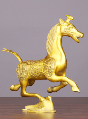 古韵之家纯黄铜招财中式客厅书房