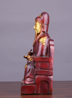 黄铜文昌帝君紫铜色鎏金张亚子