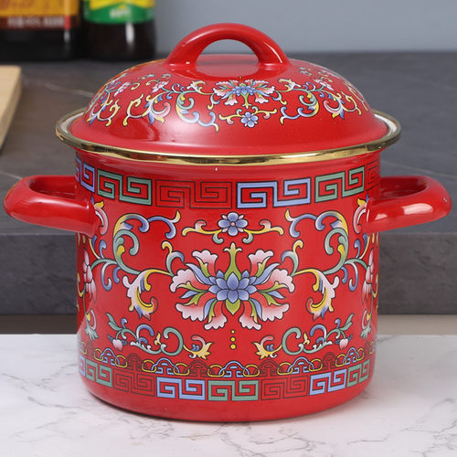 欧丽家搪瓷国潮复古风搪瓷杯大水缸泡面搪瓷茶缸复古杯电磁炉煤气 - 图3