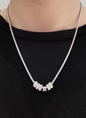 转运珠钛钢项链潮男士颈链胸链女