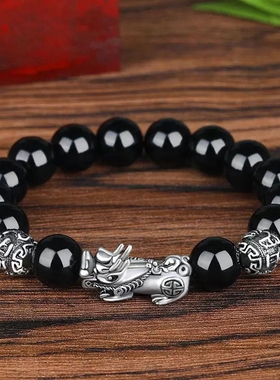 貔貅手链男士潮手串金色串珠小众