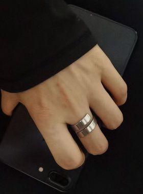 钛钢开口戒指不掉色小众设计自律