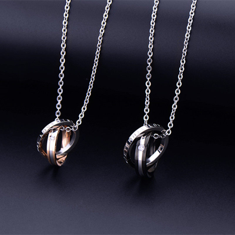 刻字霸气男士钛钢吊坠个性潮男项链 德祺银项链