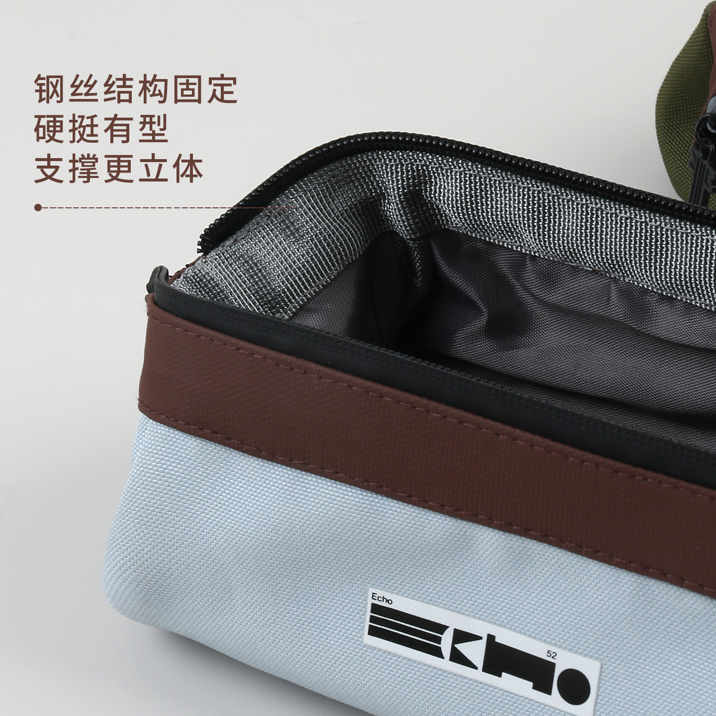 本木初品联名/echo诺亚方舟 拼配复古大容量可外挂笔袋 高颜值牛津布化妆包多功能桌面收纳包文具袋铅笔袋,淘宝优惠券,粉丝福利购,淘宝优惠卷