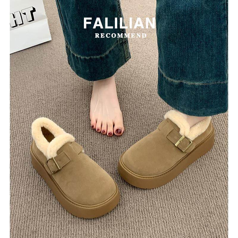 厚底加绒豆豆勃肯鞋女2025新款秋冬季外穿毛毛鞋子保暖棉鞋雪地靴,淘宝优惠券,粉丝福利购,淘宝优惠卷