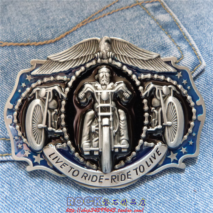 大款皮带扣 机车骑士美国浮雕哈雷 皮带 古银摩托骑士腰带扣