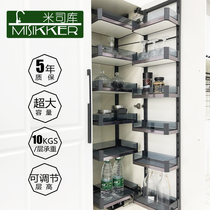 Purple Crystal Style Overall Cupboard Big Monster High Cabinet Pull Basket drawer Seasoning Basket Kitchen Vertical Pull Basket Bowls Tray Cabinet Pull Basket Damping Rail