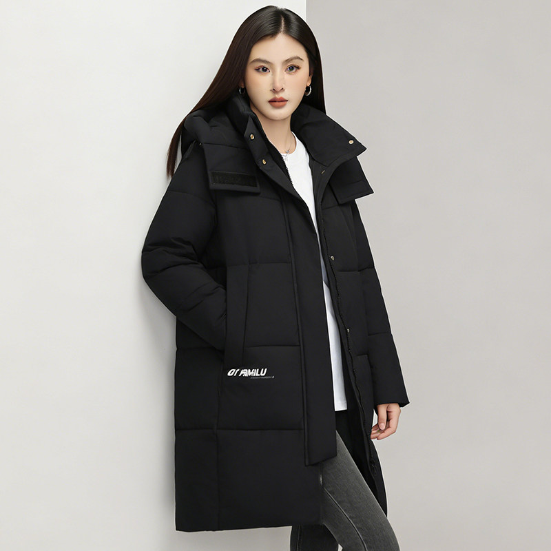 鸭鸭羽绒服女中长款2025冬季新款时尚保暖加厚90%白鸭绒极寒外套