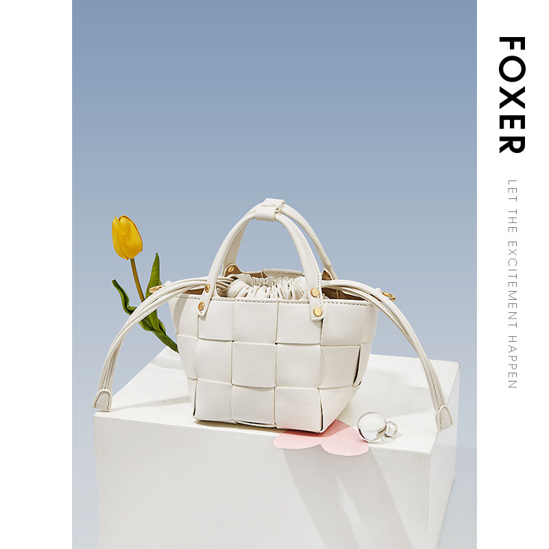 【七夕礼物】金狐狸女2022夏编织包包 金狐狸水桶包