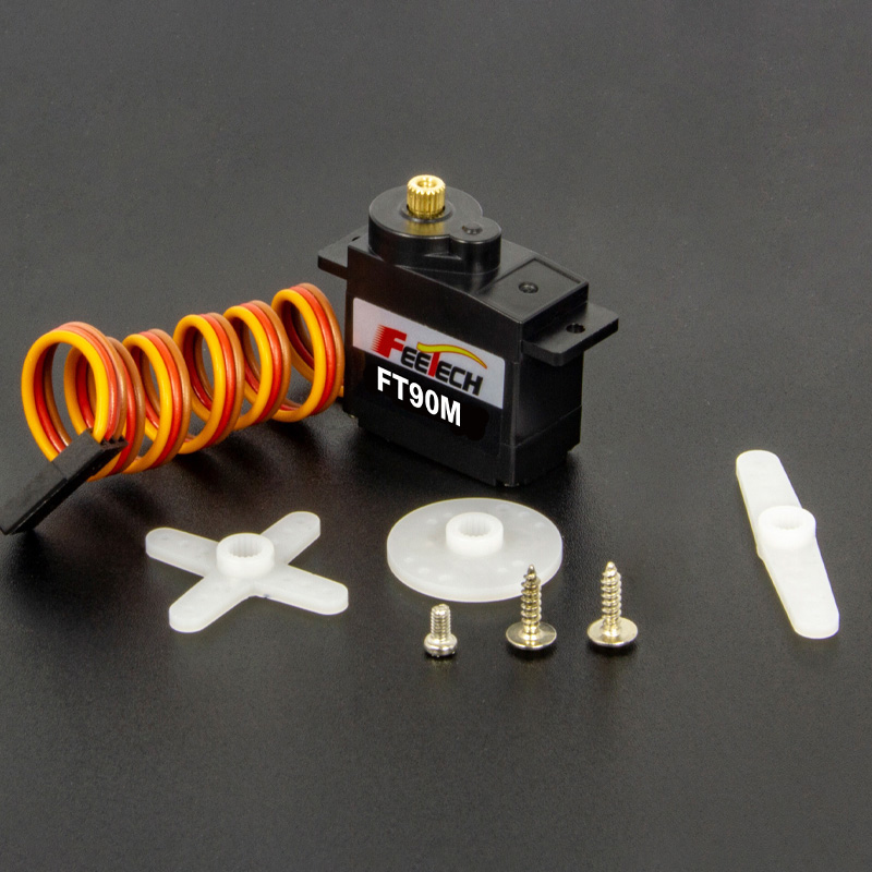 飞特FT90M黑色9g小型6V金属齿2kg带反馈微型机器人数码航模舵机 - 图1