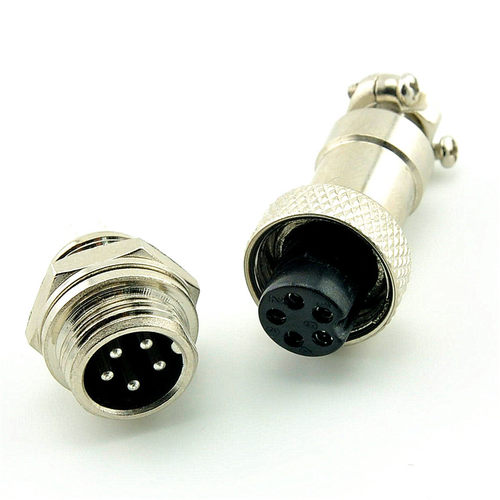 桥田|5PIN 12mm GX12-5芯 航空插头 电缆连接器 插头+插座 5对 - 图0
