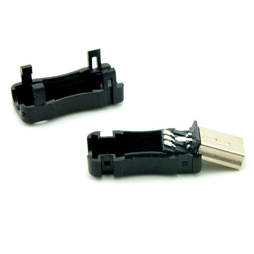 桥田|迷你USB公头-5PF 公头 MINIUSB插头 外壳宽度9MM (50套) - 图0