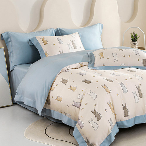 2024新品梦洁宝贝儿童天丝四件套夏季卡通印花三件套女孩床上用品 - 图0