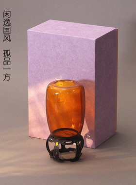 茶不悔新中式禅意茶室氛围烛台