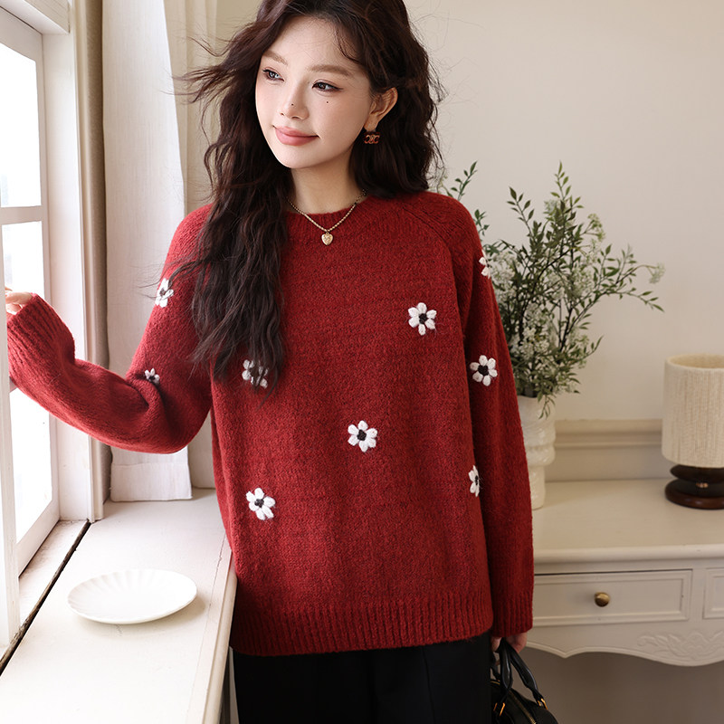 绮娑大码毛衣女胖mm秋冬装新款宽松遮肉百搭长袖甜美减龄套头上衣,淘宝优惠券,粉丝福利购,淘宝优惠卷