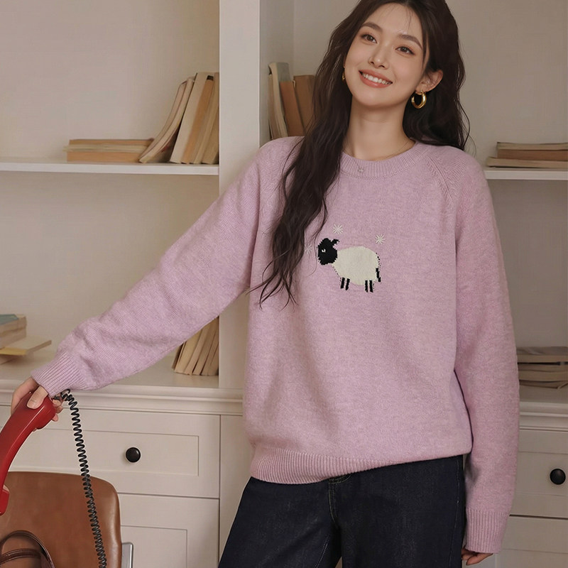 大码女装套头长袖上衣秋冬新款气质胖MM宽松显瘦毛衣打底衫女,淘宝优惠券,粉丝福利购,淘宝优惠卷