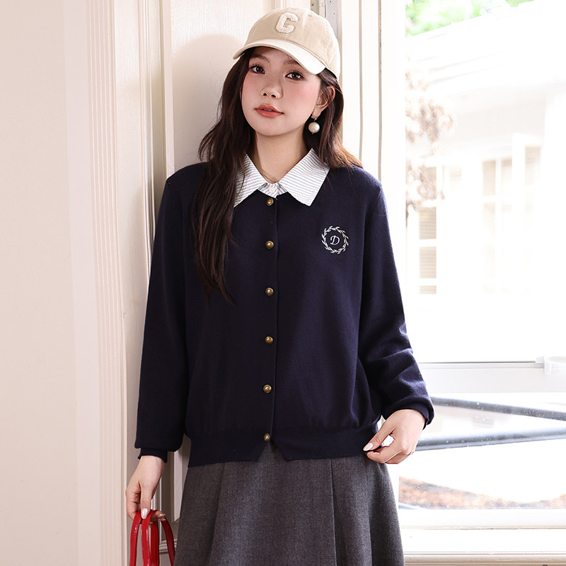 绮娑女装大码毛衣开衫上衣polo领长袖秋冬新款显瘦胖MM针织外套女,淘宝优惠券,粉丝福利购,淘宝优惠卷