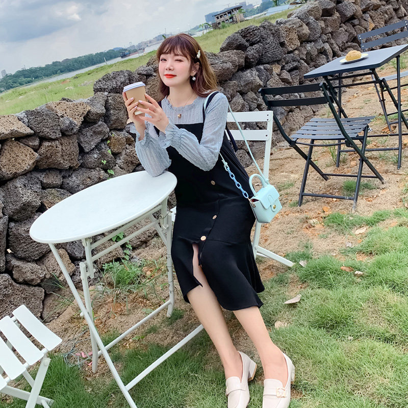 2020夏季新款圆领木耳边胖mm连衣裙 绮娑女装大码女装