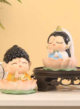 欢喜小神仙发财摆件客厅办公室家用供奉桌面装饰工位招财节日礼物