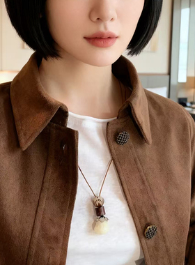 福气满满～原创古风饰品象牙果钱袋吊坠女长款毛衣链复古风项链
