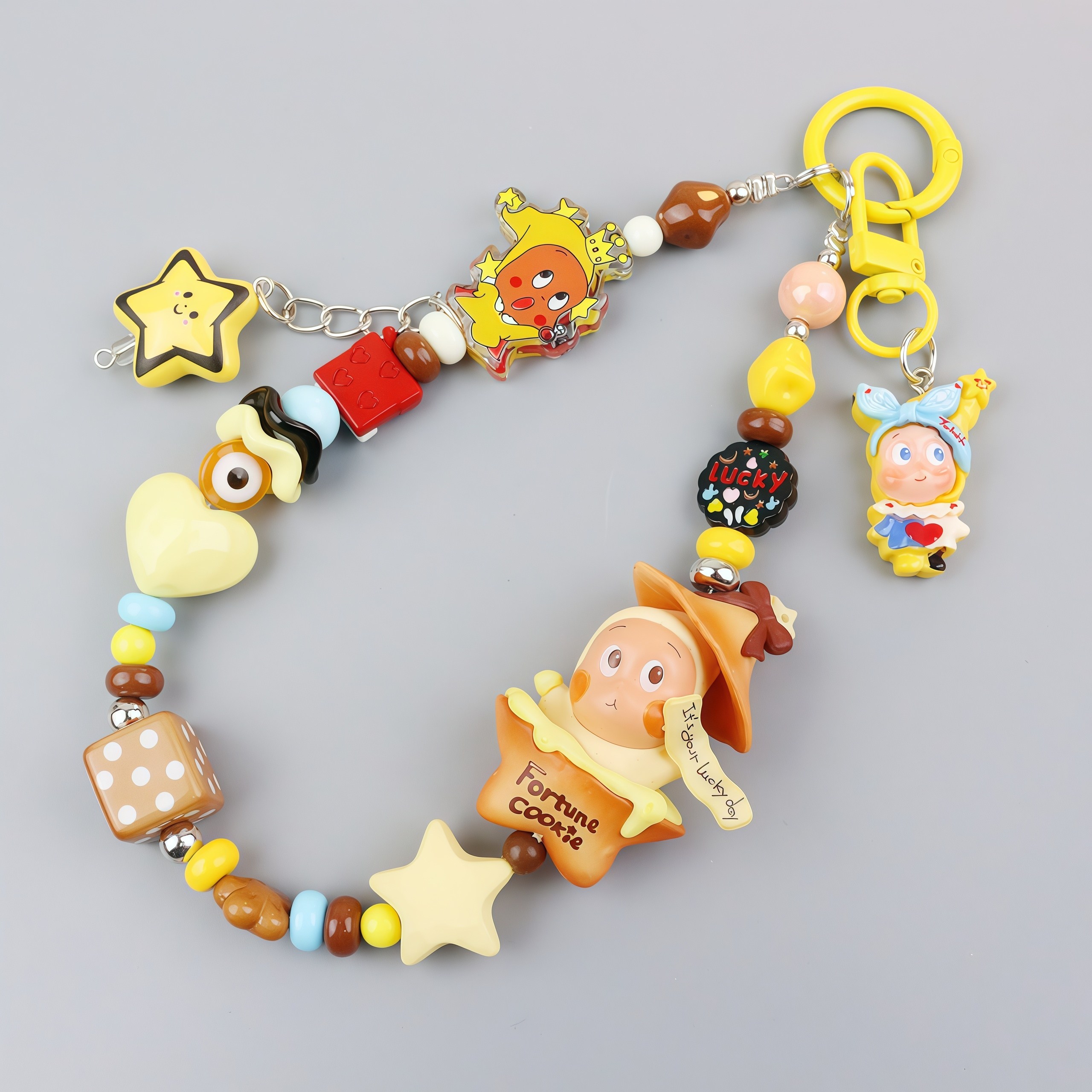 原创星星人手机链手机串珠吊坠挂件可爱手机挂链手腕绳手机壳挂饰,淘宝优惠券,粉丝福利购,淘宝优惠卷