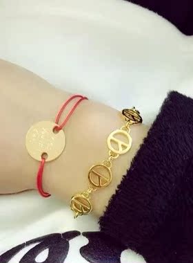 反战和平日韩风钛钢礼物情侣手链