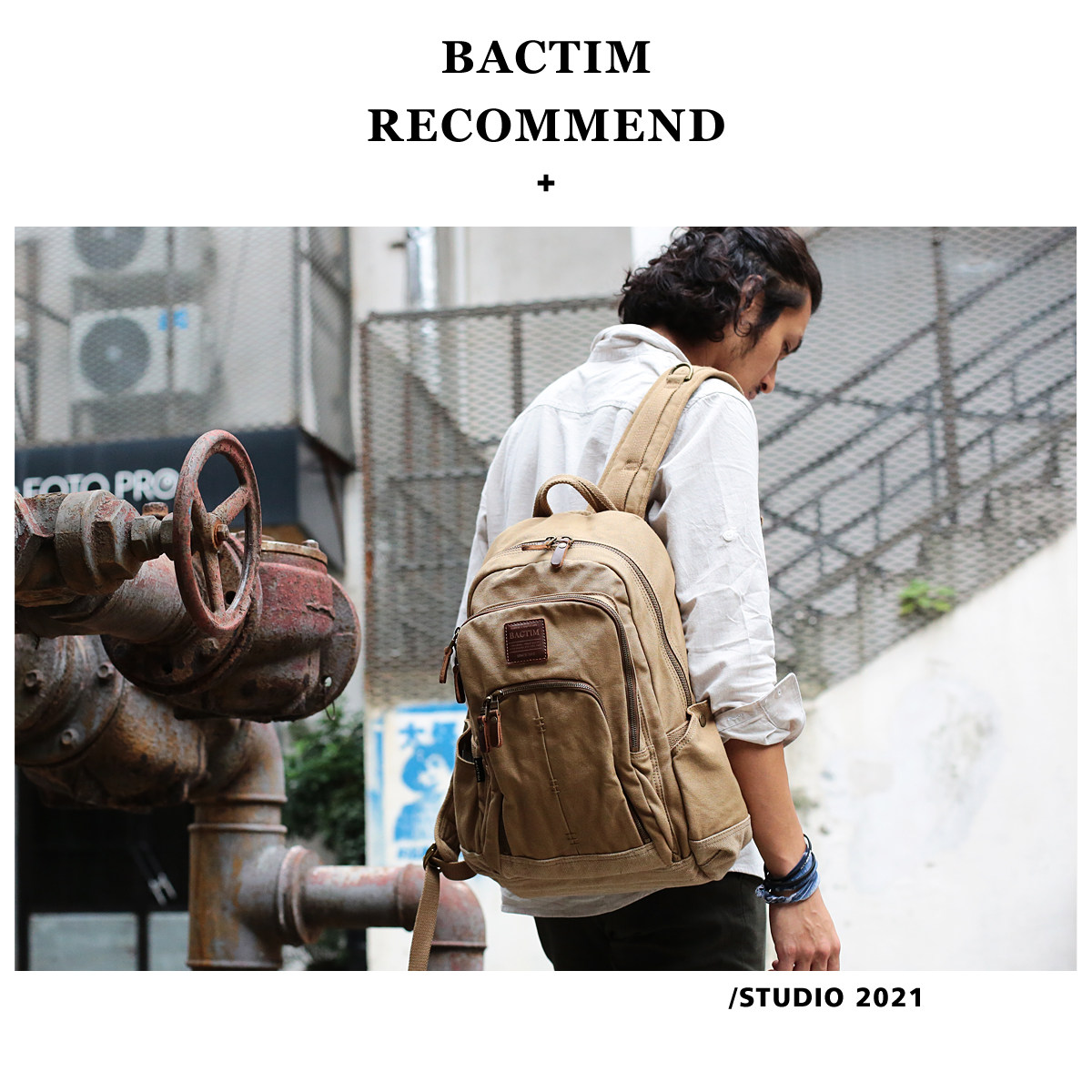 男帆布大容量户外登山休闲旅行男包 越古双肩背包