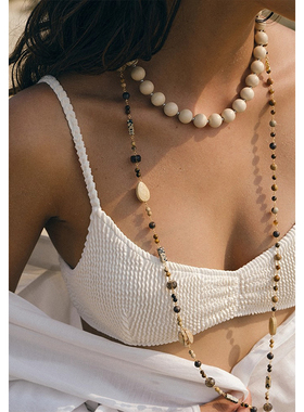 复古时髦度假风长款叠戴项链