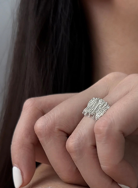 戒指925纯银复古女14k包金