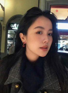 红玛瑙项链小众高级感秋冬毛衣链
