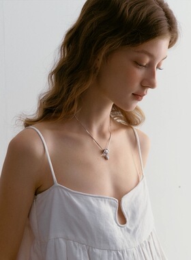 爱心山茶花项链原创小众锁骨链