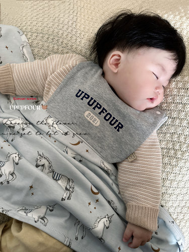 upupfour｜韩国设计师款进口纯棉新生婴儿宝宝口水巾宝宝围兜围嘴 - 图2