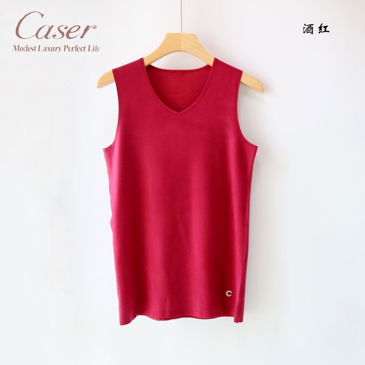 caser凯撒德男士保暖背心Q弹膨特绒V领无痕打底内衣F121,淘宝优惠券,粉丝福利购,淘宝优惠卷