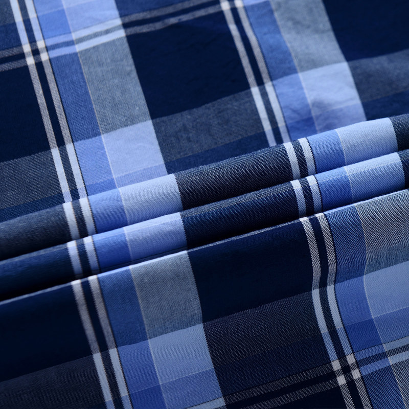 朗蒙秋季休闲纯棉碳素磨毛格子衬衫 千好服饰衬衫