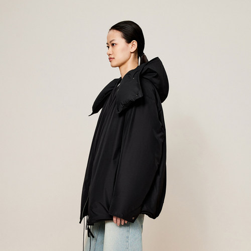 【95白鹅绒】LESS冬外套可拆卸连帽休闲百搭夹克羽绒服2OAC12510 - 图0