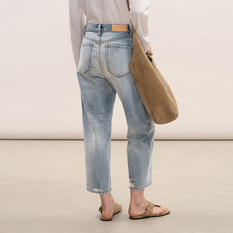 【商场同款】LESS2026春新款水洗复古牛仔直筒九分裤女2Q1E16870,淘宝优惠券,粉丝福利购,淘宝优惠卷