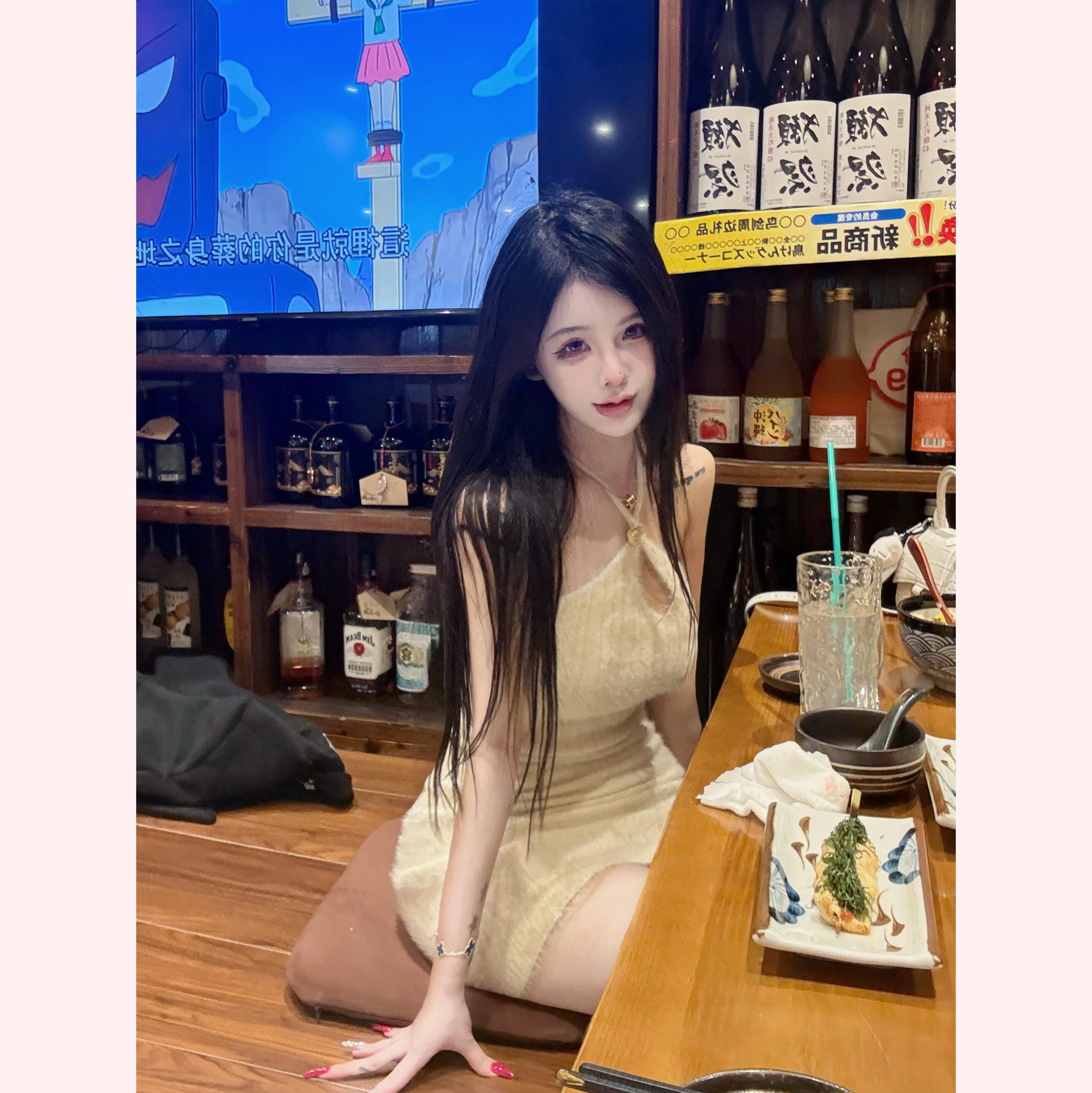 【TiTi美少女】纯欲爱心扣镂空挂脖修身气质内搭挂脖水貂毛连衣裙,淘宝优惠券,粉丝福利购,淘宝优惠卷