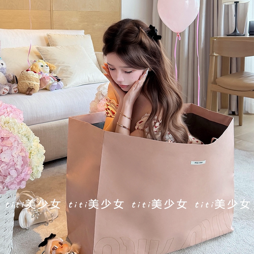 【TiTi美少女】纯欲印花连衣裙设计感绑带甜美辣妹修身包臀裙 - 图0