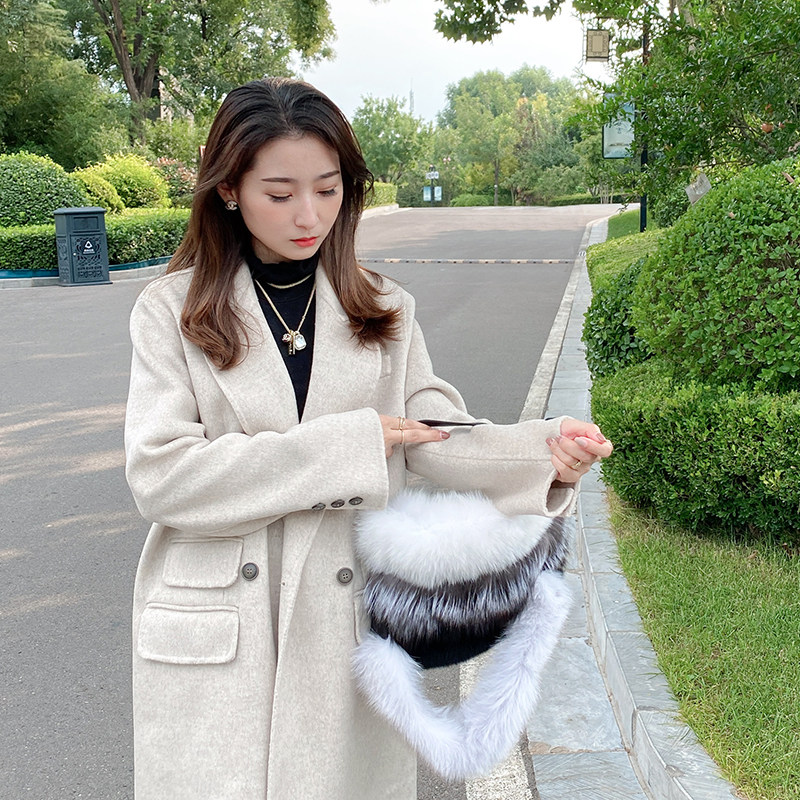 皮草包包女斜挎高级感2025冬季新款单肩毛绒撞色狐狸毛手提小方包,淘宝优惠券,粉丝福利购,淘宝优惠卷