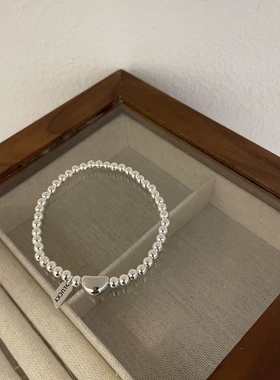 圆珠银手链轻奢小众精致手饰