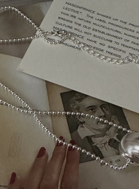 纯银韩版小众设计感猫眼项链女