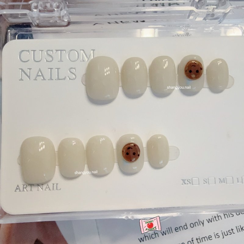 纯手工穿戴甲简约涂鸦成品甲片显白纯色美甲燕麦短款假指甲贴订制,淘宝优惠券,粉丝福利购,淘宝优惠卷