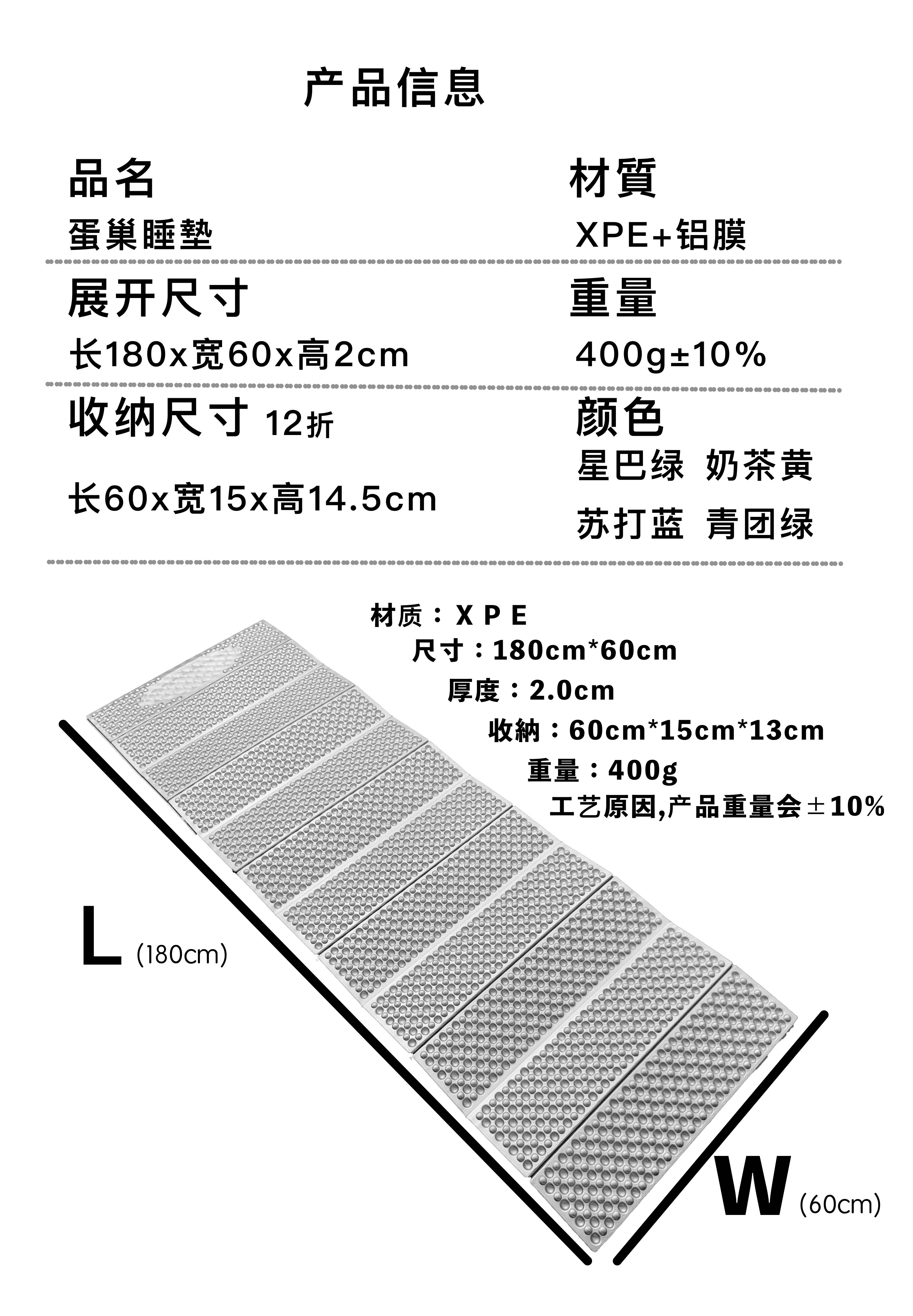 台湾OWG蛋巢防潮垫超轻蛋槽睡垫轻量化帐篷地垫蛋壳户外露营用品 - 图2