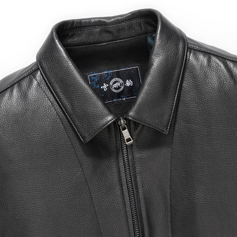 雪豹真皮男皮衣头层绵羊皮商务休闲时尚轻奢体制内翻领行政皮外套,淘宝优惠券,粉丝福利购,淘宝优惠卷