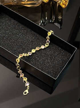 铜合金8339复古时尚百搭彩色手链