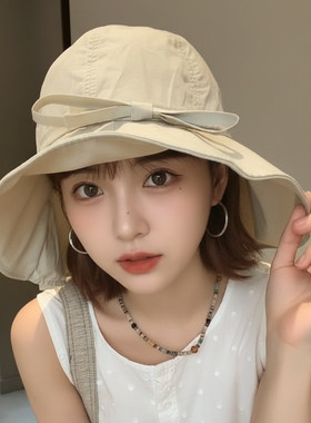夏季UPF50+大檐防晒显脸小渔夫帽