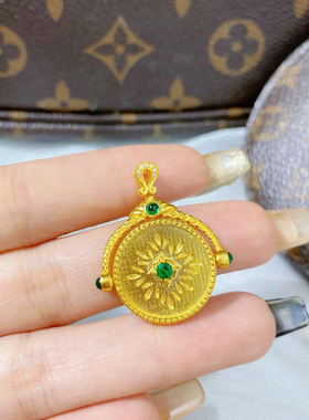 新中式复古宫廷风女王圆牌可转动吊坠项链气质高级感项链送女友