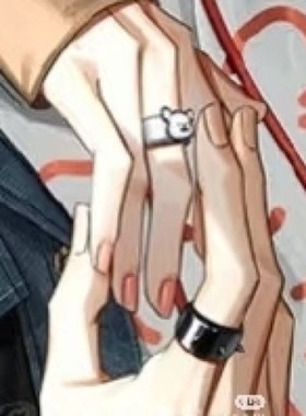 光与夜之恋萧逸卡抽同款线条小狗戒指二次元动漫人物送礼物